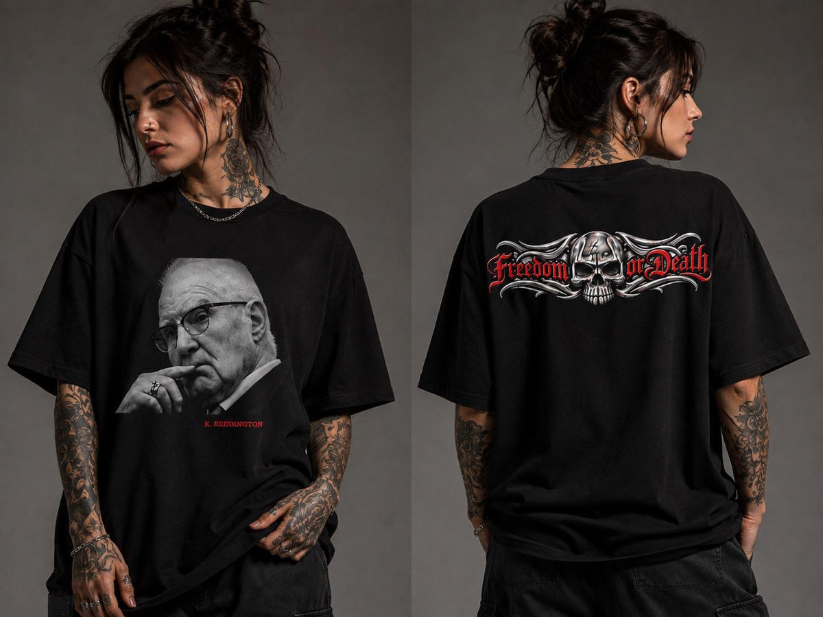 KEVIN REDDINGTON × FREEDOM OR DEATH — OVERSIZED BOXY T-SHIRT